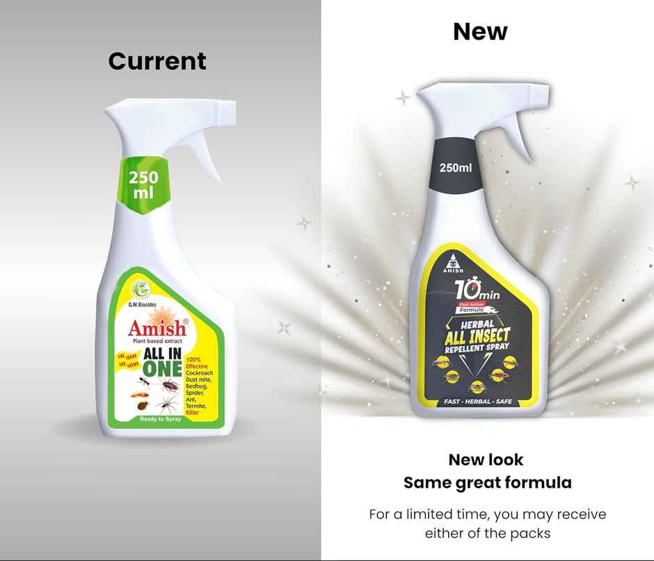 Amish Herbal All In One Spray 250Ml - 10 Minutes Result Guarantee | 100% Organic Insect Repellent