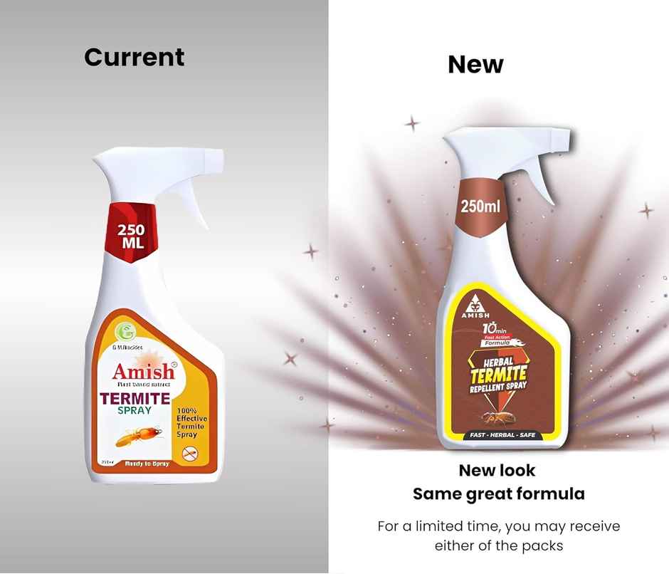 Amish Herbal Termite Spray 250 Ml Pack Of 2 |10 Minutes Result Guarantee | 100% Organic No Chemical