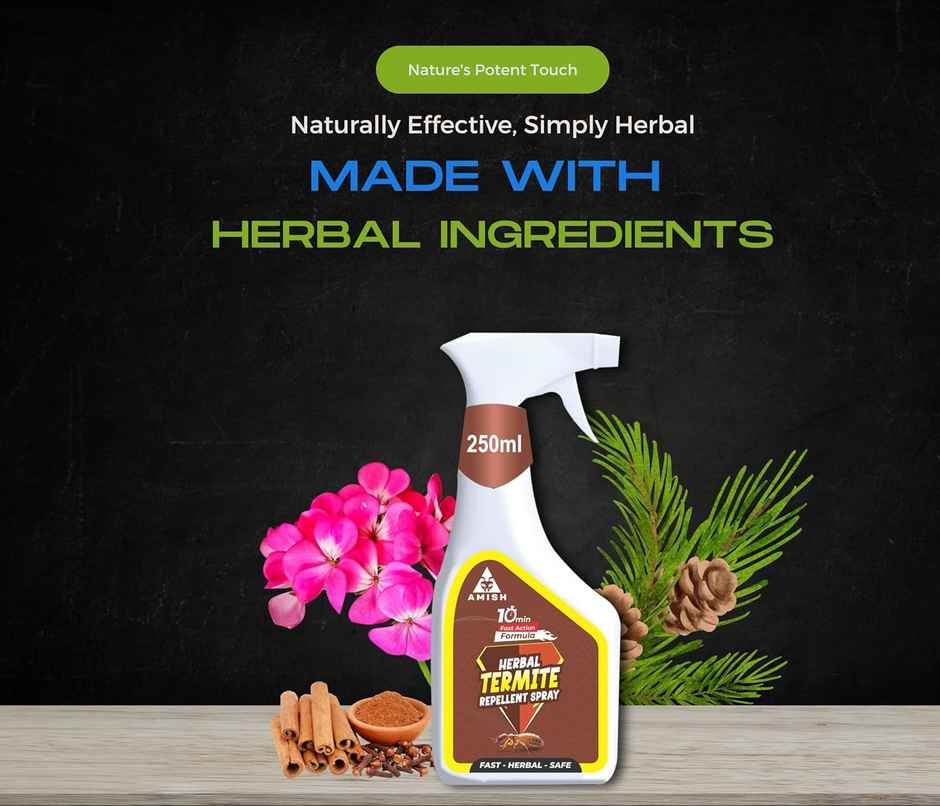 Amish Herbal Termite Spray 250 Ml Pack Of 2 |10 Minutes Result Guarantee | 100% Organic No Chemical