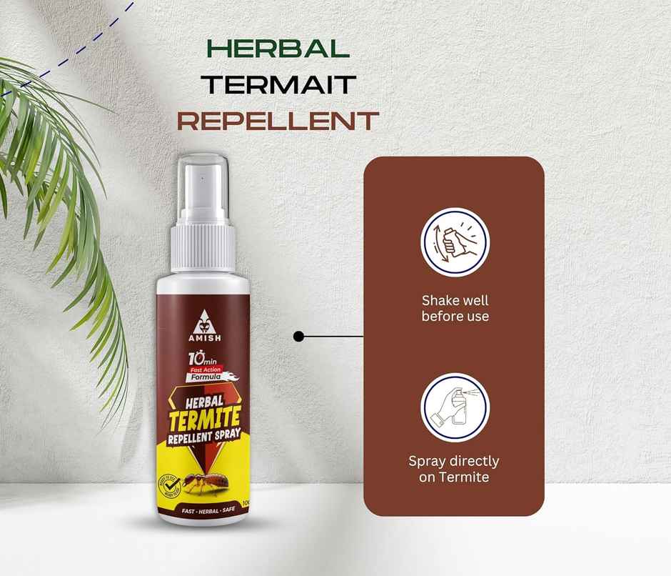 Amish Herbal Termite Spray 100Ml Pack Of 2 | 10 Minutes Result Guarantee |100% Organic No Chemical