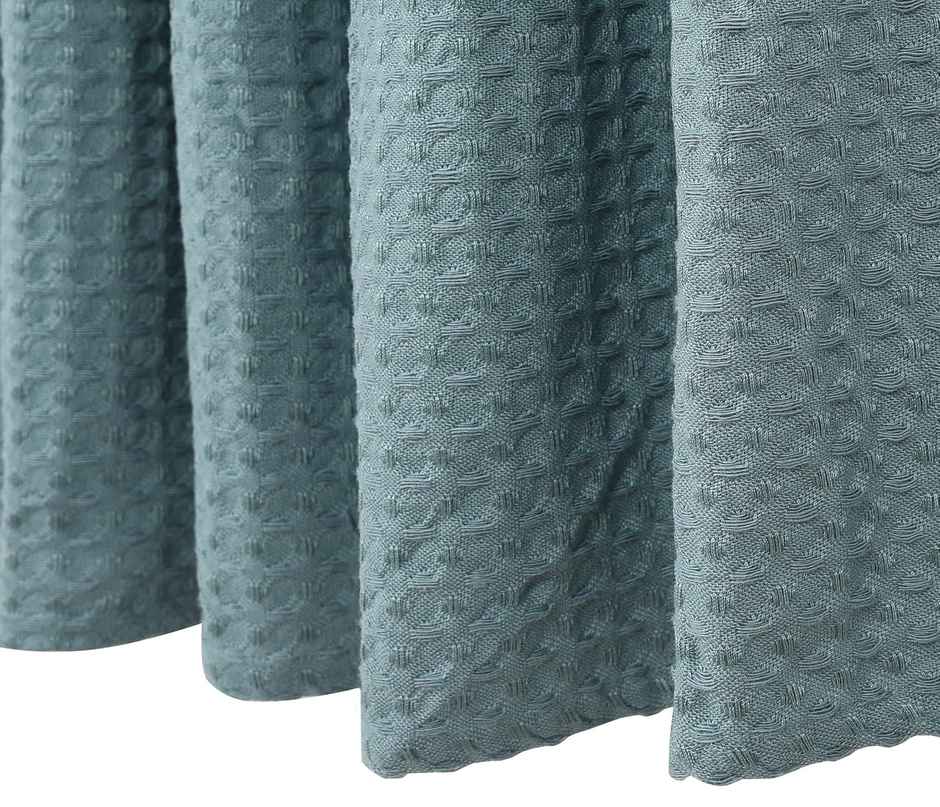 Lushomes Waffle Weave Shower Curtain - Aqua Blue | Thick Fabric | 70 x 72 inch | Rust-Resistant