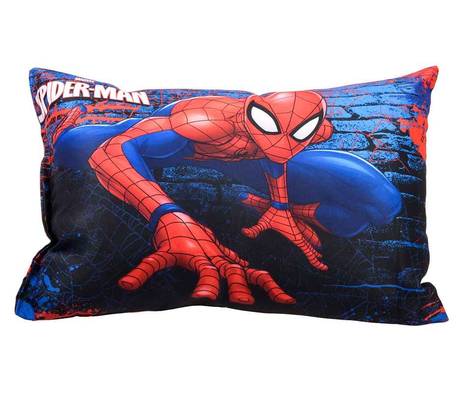Kuber Industries Spiderman Print Baby Pillow | Soft Kids Pillow for Sleeping & Travel (Navy Blue)