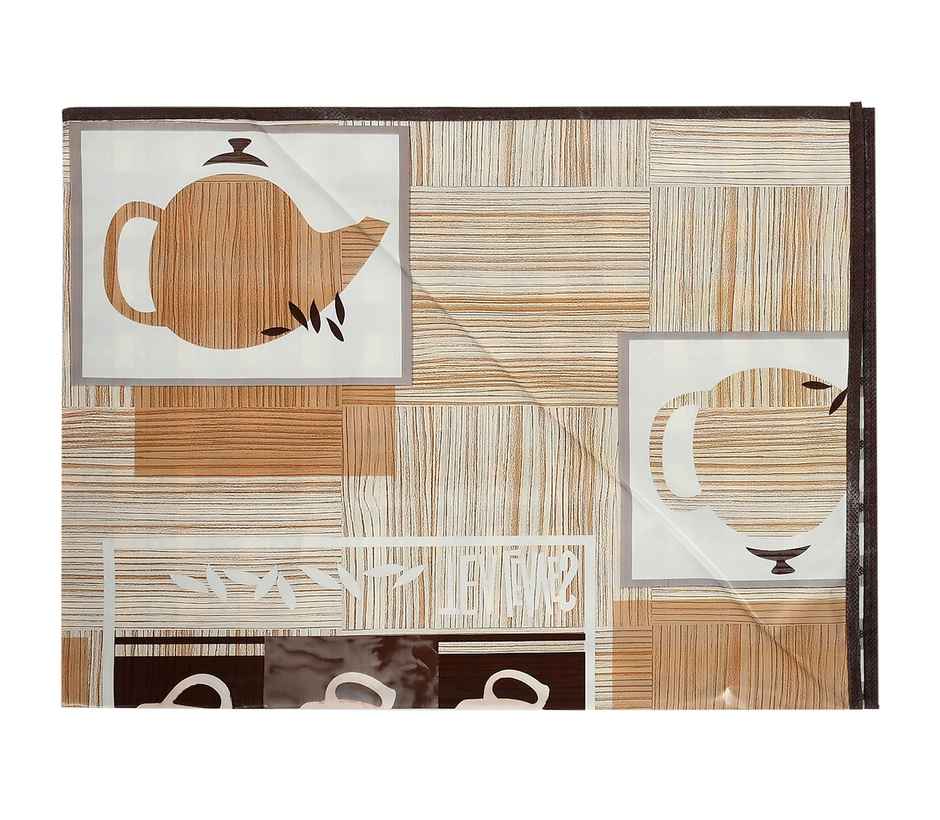 Kuber Industries PVC 36"x36" Kettle Both-Sided Bed Server Food Mat Bedsheet Protector|Light Brown