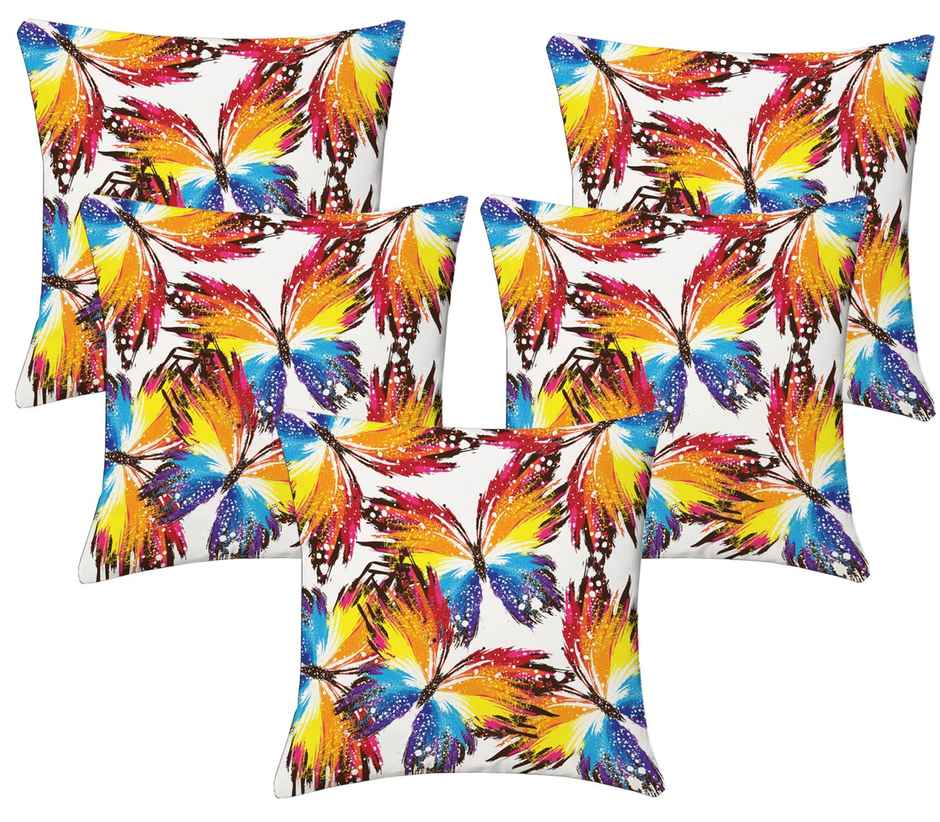 Lushomes Digital Printed Butterfly Design Cushion Covers - 16 x 16 inch