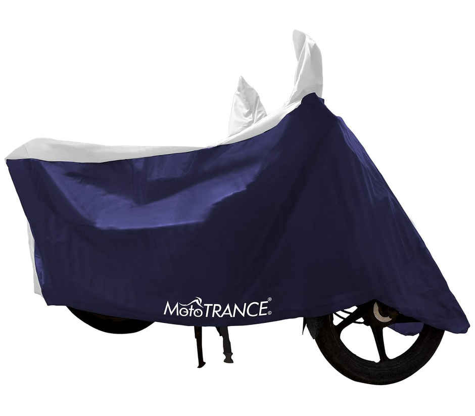Mototrance Sporty White Blue Bike Body Cover For Universal