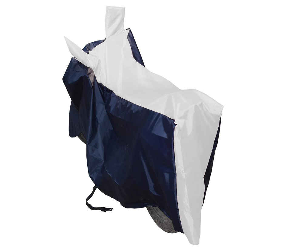 Mototrance Sporty White Blue Bike Body Cover For Universal
