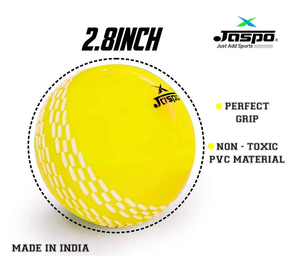 Jaspo Synthetic Rubber T-20 Plus Practice Cricket Ball/Wind Balls (Pack Of 6) - Yellow