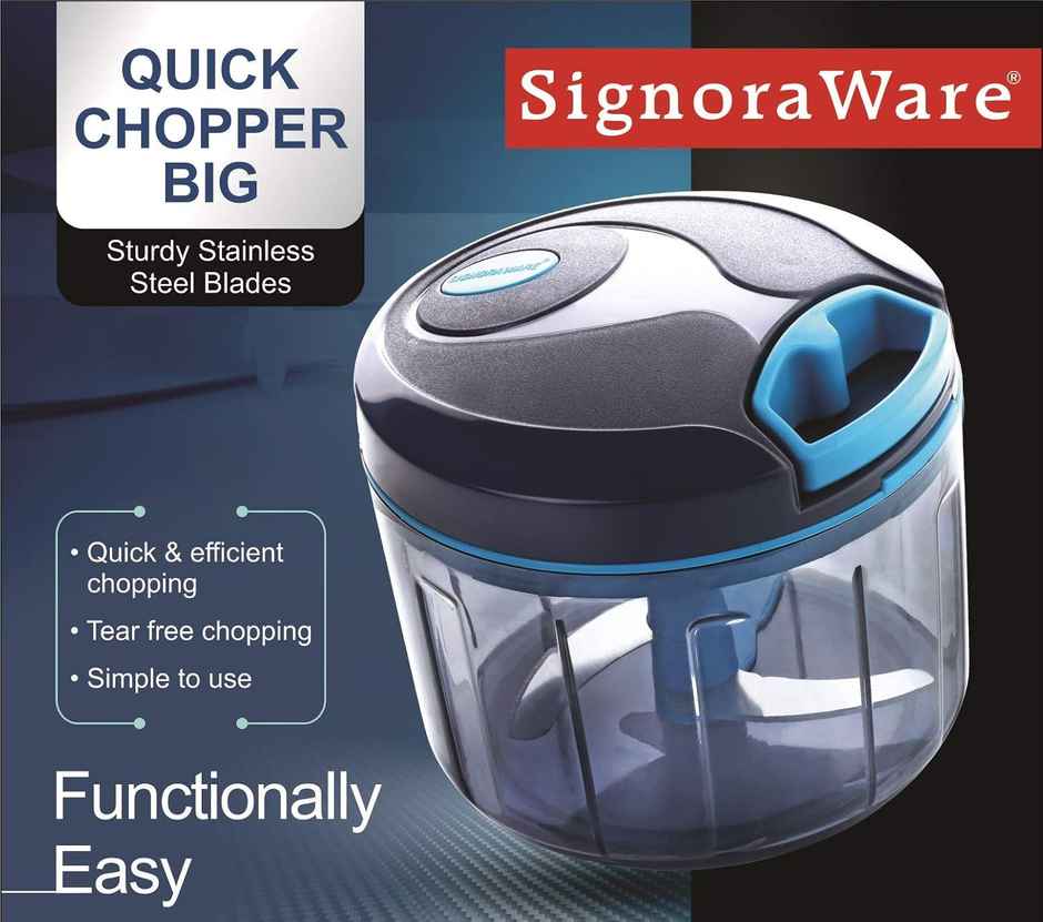 SignoraWare Quick Chopper (Big)With 3 Steel Blade, 725Ml, 7002 - Assorted