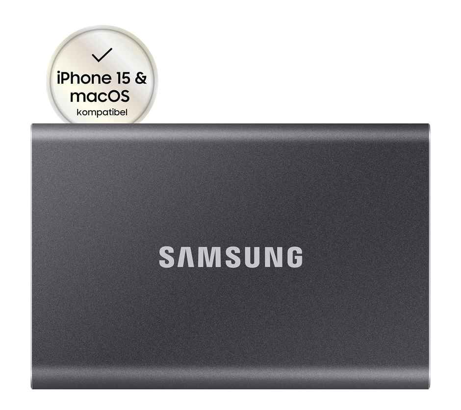 Samsung T7 1TB External Portable SSD | Grey | MU-PC1T0T