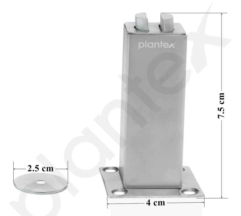 Plantex SS Wall-Mounted Door Stopper (Matt Silver, Pack of 1)