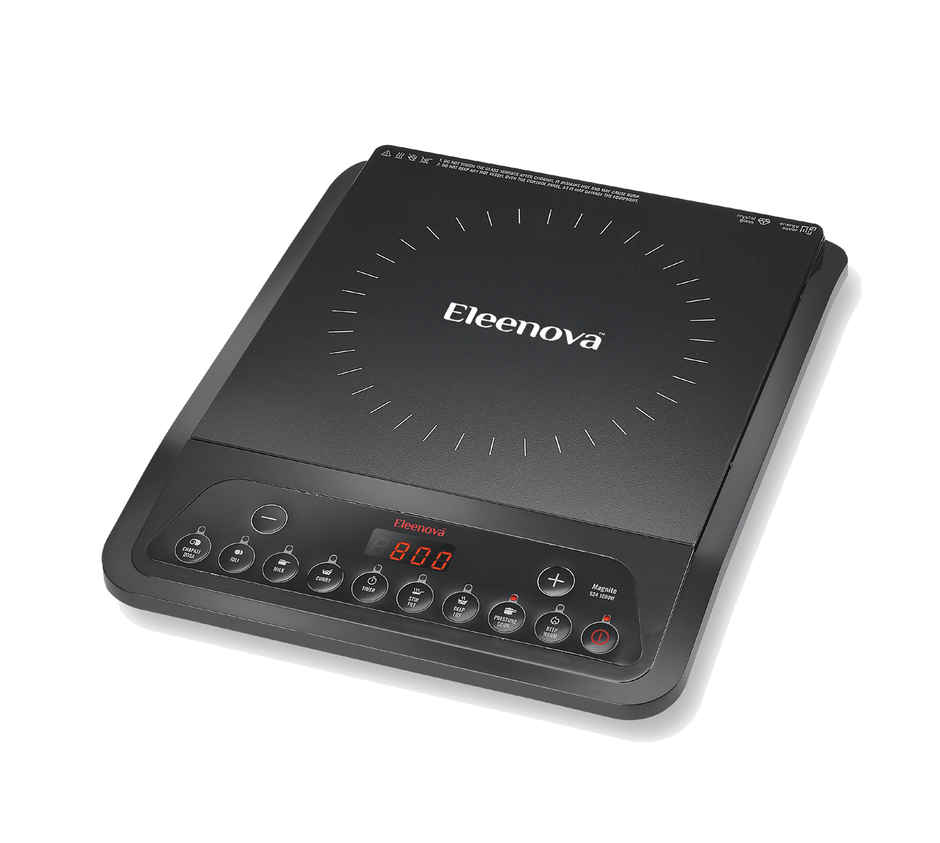 Eleenova Magnite 1200 W Induction-BIS-Safe, Fast-Heat Crystal Glass with Indian Presets
