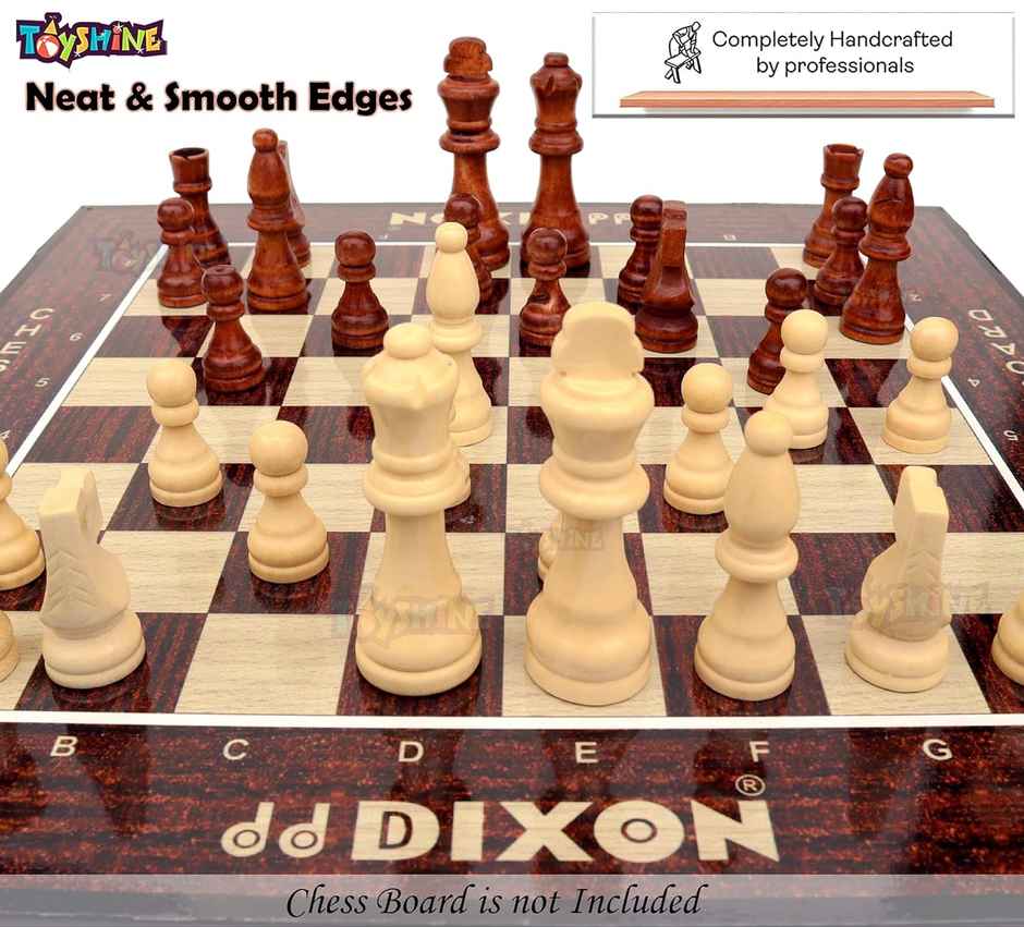 Toyshine Wooden Chess Pieces (Tournament Quality) Chessmen, 9 Cm King Size, Kids, (Board Is Not Included)