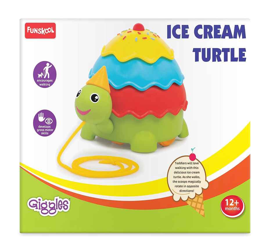 Giggles Funskool Pull Along Ice Cream Turtle | Encourage Walking | Improve Balance | 18 Months +