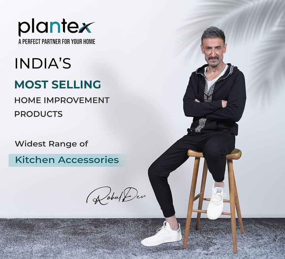 Plantex Stainless Steel Kitchen Storage Rack Plate Stand for Cabinet - Black Finish