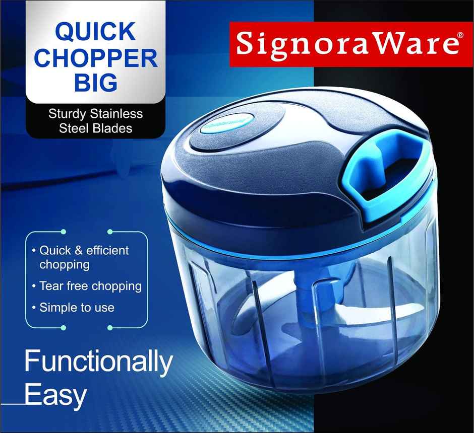 SignoraWare Quick Chopper (Big)With 3 Steel Blade, 725Ml, 7002 - Assorted