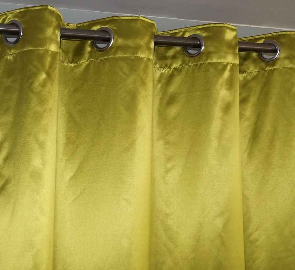 Lushomes Curtain - Green | Satin | 8 Metal Eyelets | 54 x 60 inch