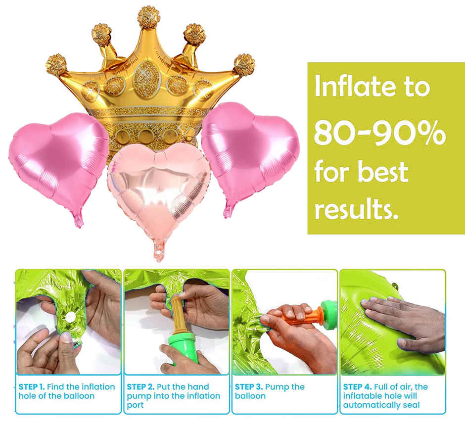 Romantic Decoration Combo With Pink Heart Foil Balloons | Party Propz