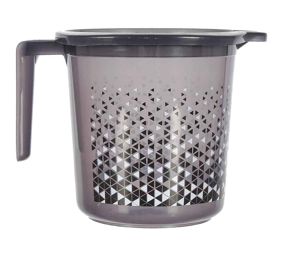 Tinted Print Plastic 1.5 Litre Bathroom Mug | Beige & Black