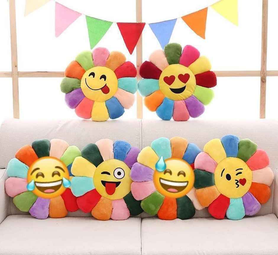 DearJoy Rainbow Smiley Pillow Cushion For Kids