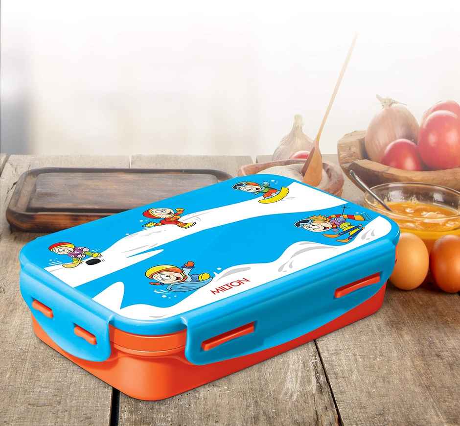 Milton Steely Deluxe Mini Inner Steel Kids Tiffin Box | Orange