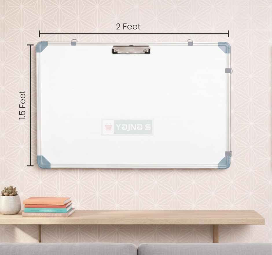 Yajnas Non-Magnetic Dry Erase White Board | 15 x 23 Inches | With Stand