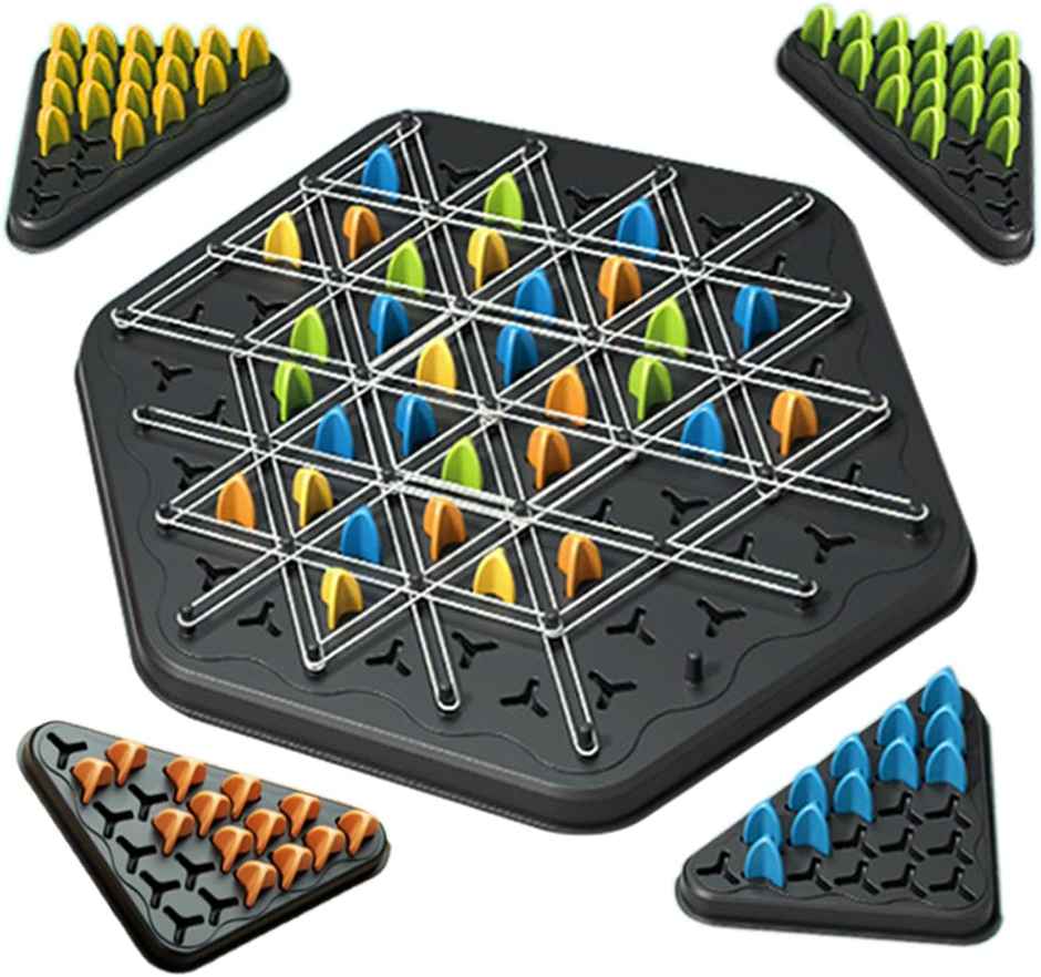 Kidology Chain Triangle Chess Board Game Toy For Kids & Adults