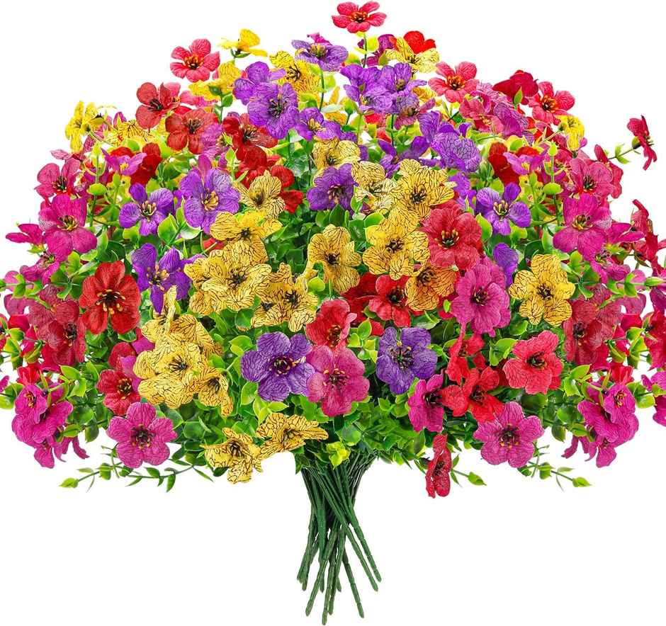 TIED RIBBONS Artificial Eucalyptus Flower Bunch | Multicolour - 14.1 in