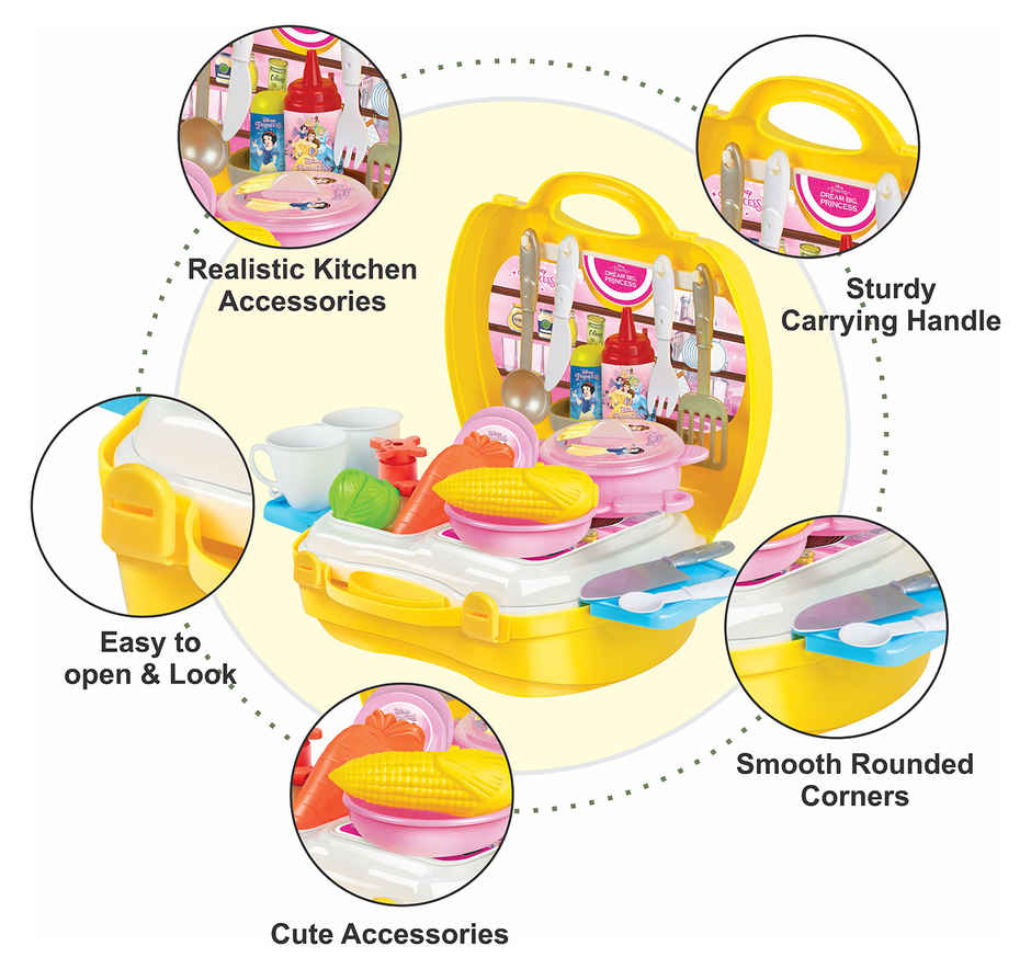 ITOYS Disney Princess Suitcase Kitchen Play Set