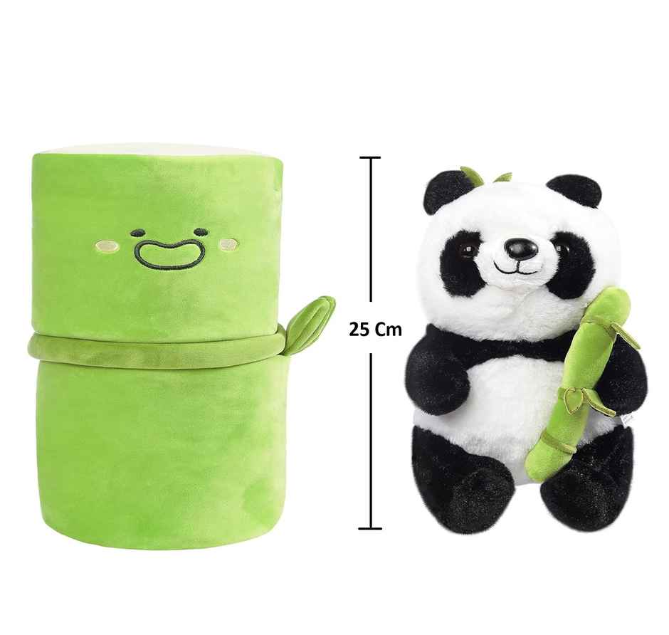 Babique Stuffed Bamboo Panda Plush Toy | 25 Cm | With Green Bag | Gifts for Boys Girls