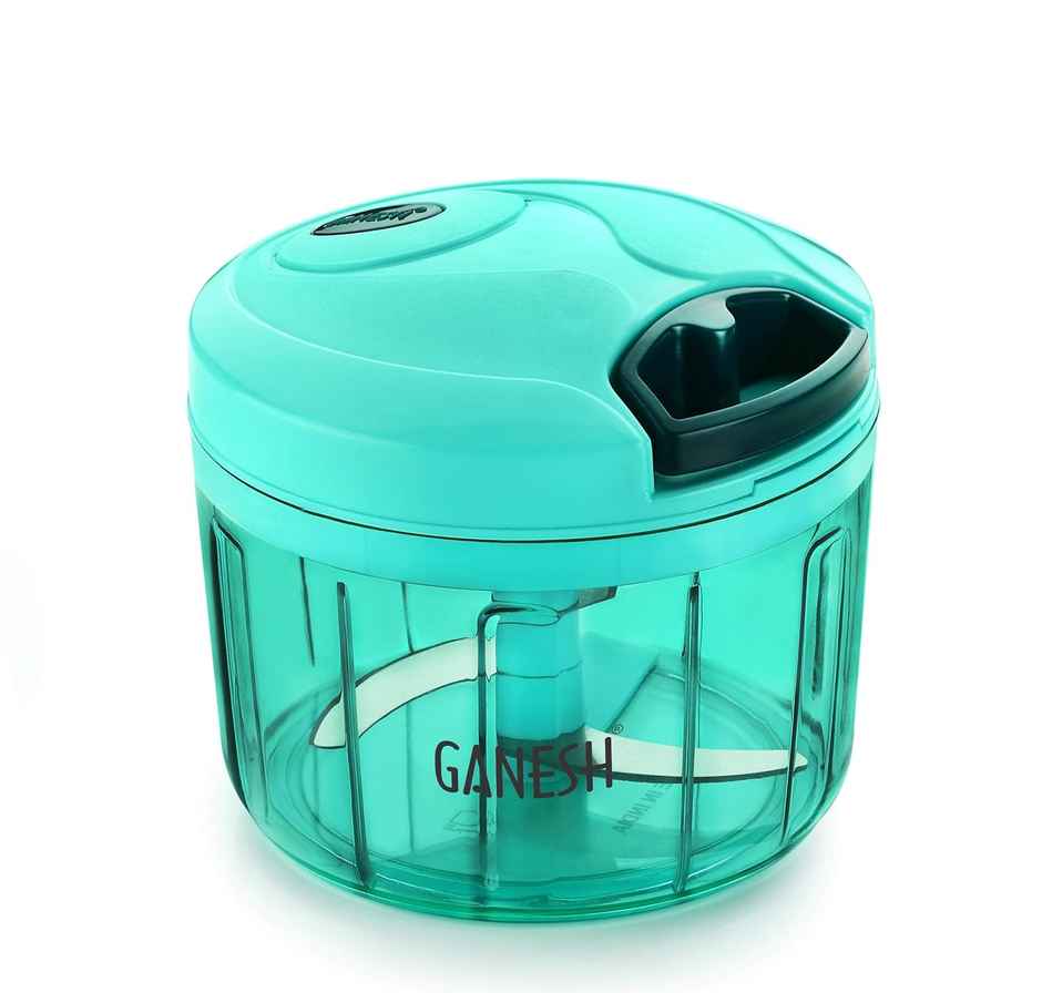 Ganesh Multipurpose Plastic Vegetable Chopper 3 Blades Pool Green (725 ml)