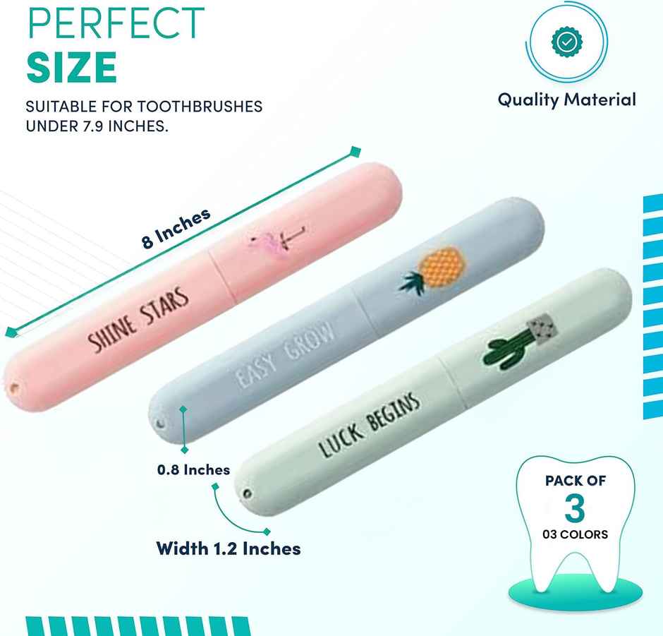 Perpetual Plastic Toothbrush Cover, Anti Bacterial Toothbrush Case Box