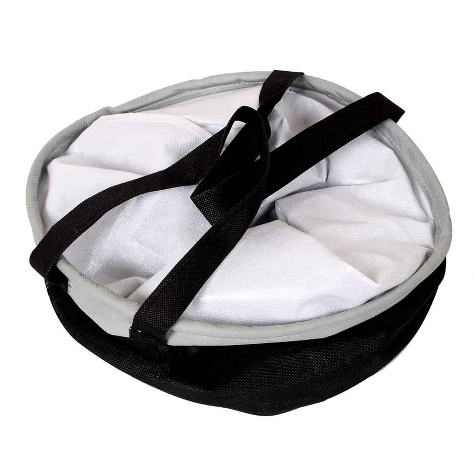 Kuber Industries 45 Liter Waterproof Round Non Wovan Laundry Bag/Hamper With Handles | Grey & Black