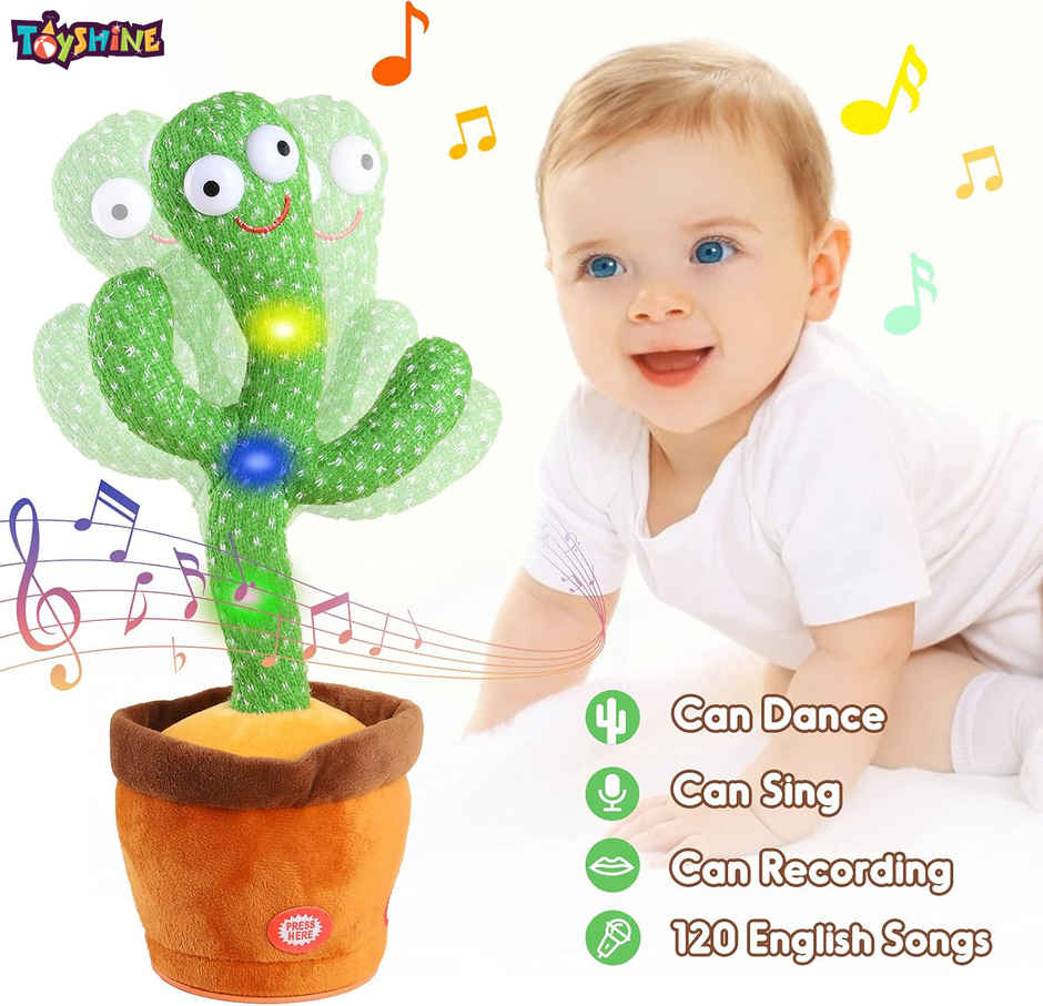 Toyshine Dancing Cactus Toy, Singing and Mimicking Toy with LED Lights