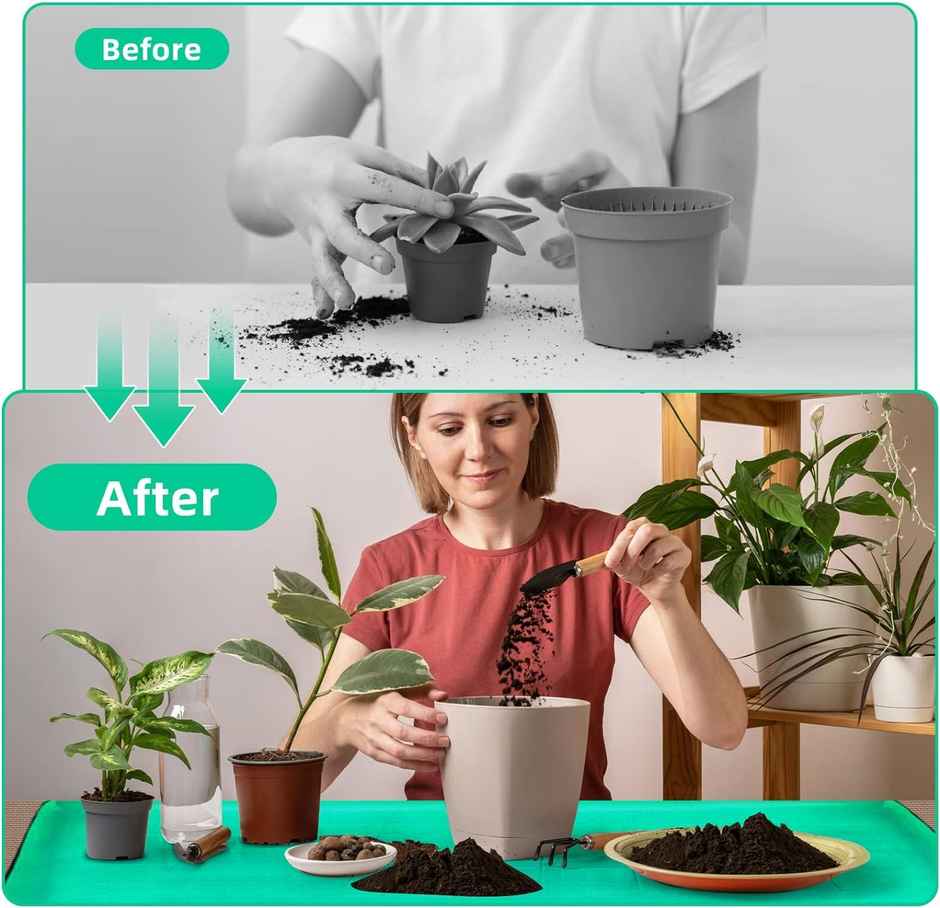Yoursplants Gardening Mat For Indoor Plants Transplanting And Potting Mess Control | Pack Of 1