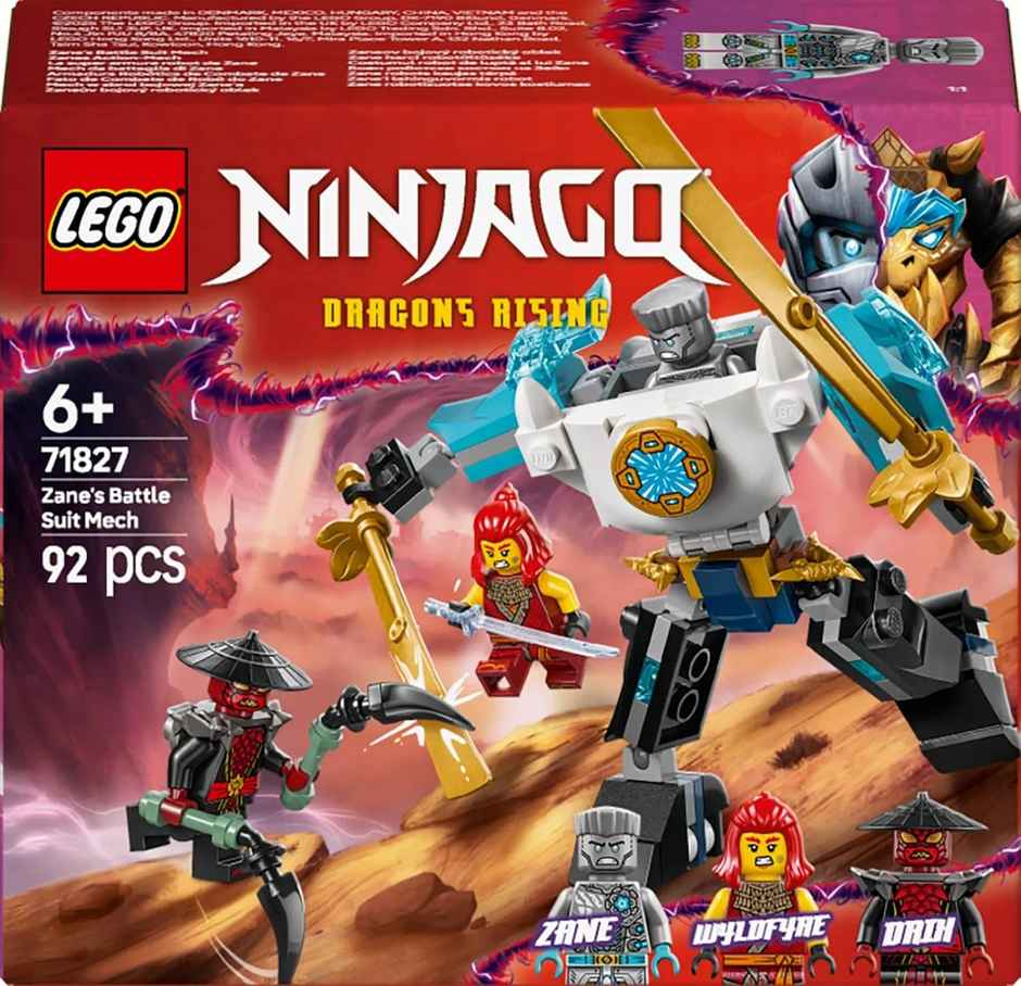LEGO NINJAGO Zaneos Battle Suit Mech Pretend Play Toy Set 71827 Building Blocks Toys