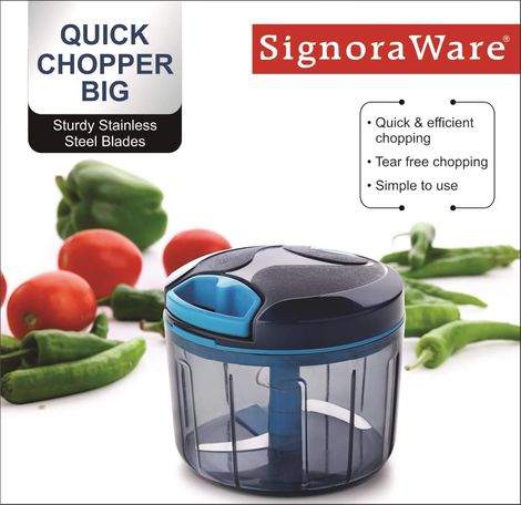 SignoraWare Quick Chopper (Big)With 3 Steel Blade, 725Ml, 7002 - Assorted