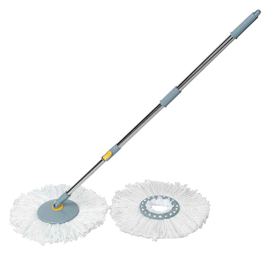 Esquire 360 Bucket Spin Mop Stick With an Additional Refill - Color Grey