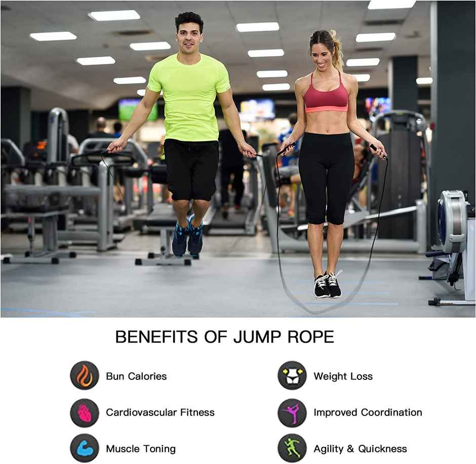 Vector X Lightweight Jump Rope | Adjustable With Plastic Handles | Tangle-Free Purple