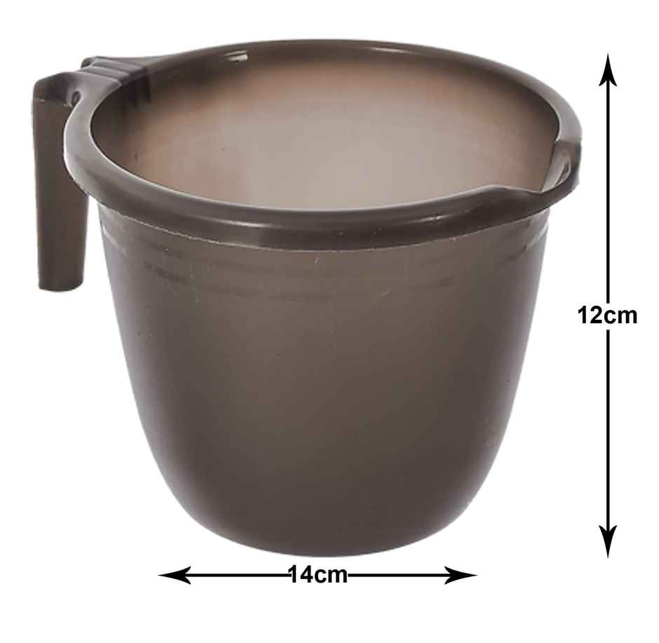 Kuber Industries Plastic Bathroom Mug 1 Litre- Pack of 2 (Black)-46HH0213