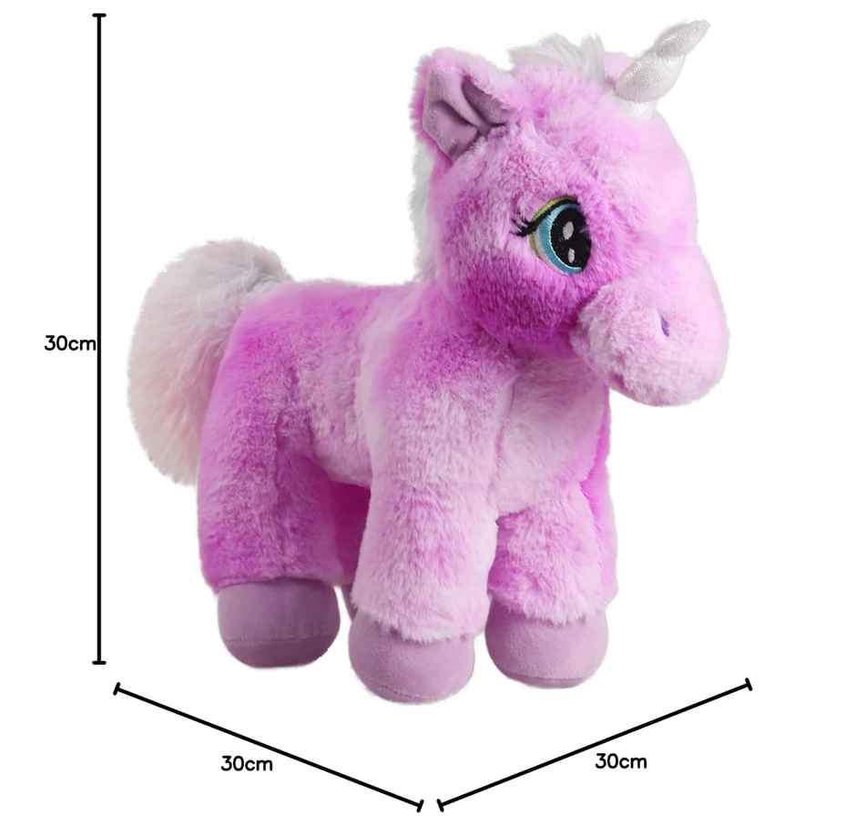 Mirada 32Cm Standing Unicorn With Glitter Horn- Purple