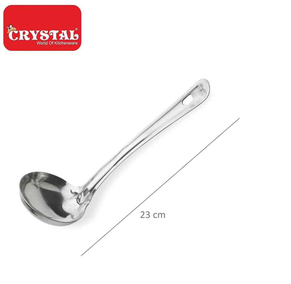 Crystal Stainless Steel Deep Ladle Silver Standard - 24.5 Cm