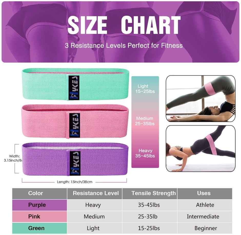 Boldfit Hykes Anti Slip Fabric Resistance Loop Bands for Legs Squats Thighs Hips Glutes - Sea Green
