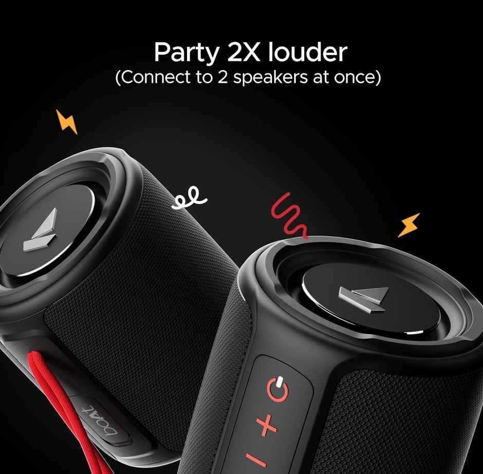 boAt Stone 352 Bluetooth Speaker w/ 10W RMS Stereo Sound & IPX7 Water Resistance (Raging Black)