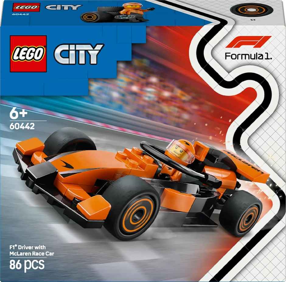LEGO City F1 Driver with McLaren Race Car Mini Vehicle Toy Playset 60442 Building Blocks Toys