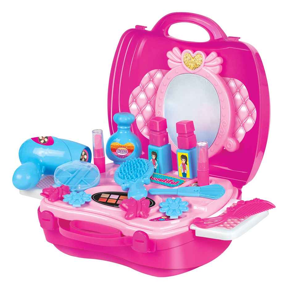 Kingdom Of Play Fashion Pretend Play Makeup Suitcase Beauty Kit And Cosmetic Toy Set For Kids