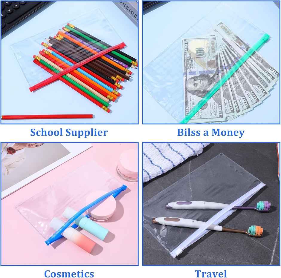 Saya A6 Zipper Bag PVC Transparent (Assorted) - Mini Makeup & Stationery Pouch