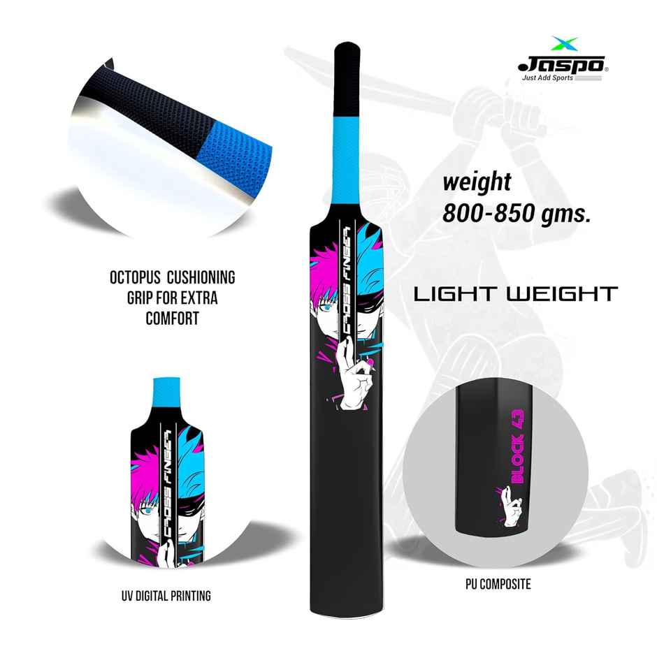 Jaspo Anime Bat Premium Tennis Plastic Cricket Full Size Bat (34 x 4.5 Inch) - Bat Only, Anime