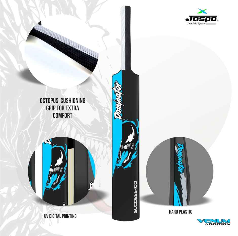 Jaspo Dominator Venom Edition 34 Inch Plastic Cricket Bat With Octopus Grip & Tennis Ball