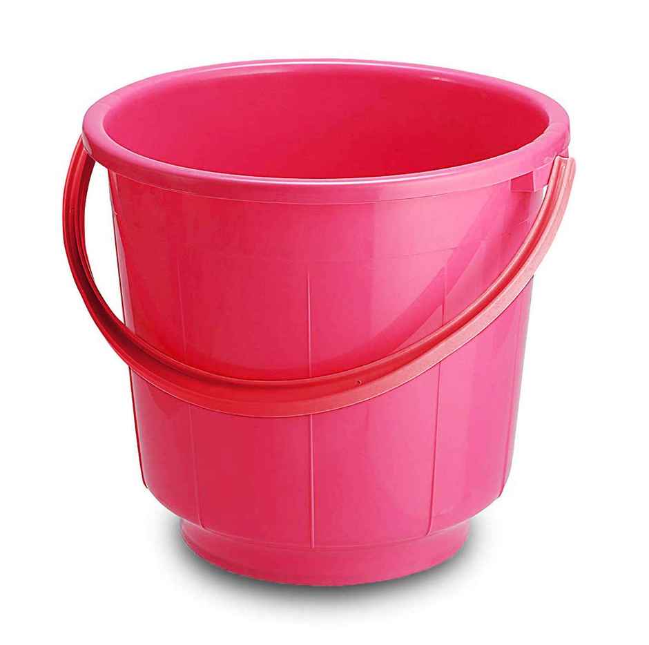 Kuber Industries Unbreakable Strong Plastic Bathroom Bucket 13 L (Pink) -CTKTC042962