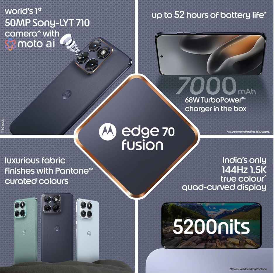 Motorola Edge 70 Fusion | 8 GB RAM | 128 GB Storage | 6.8 inch Display | 5G | Pantone Silhouette